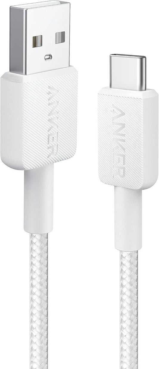 Data and Charging Cable USB-A - USB-C Anker 322, 18W, 0.9m, White A81H5G21 