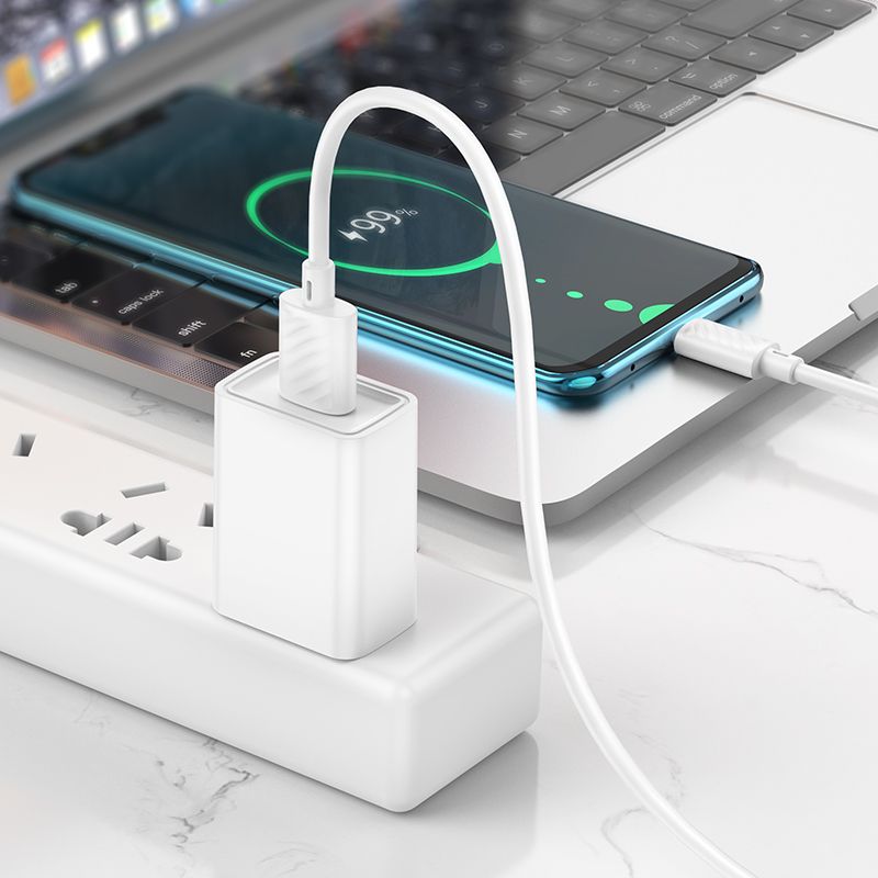Data and Charging Cable USB-A - USB-C HOCO X88, 18W, 1m, White 