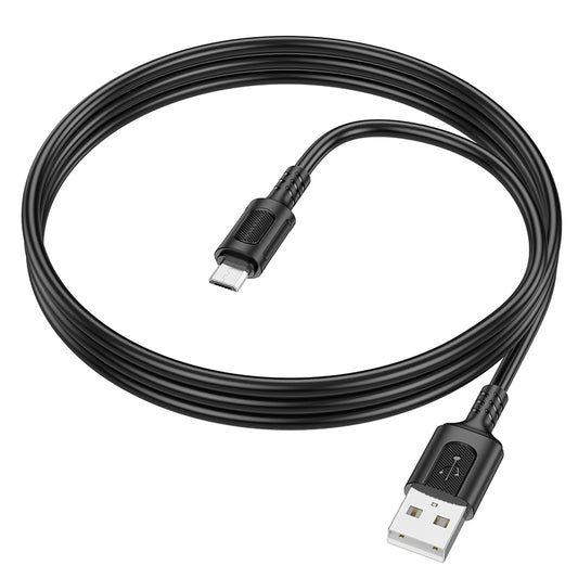 Data and Charging Cable USB-A - microUSB Borofone BX111 Feliz, 18W, 1m, Black 