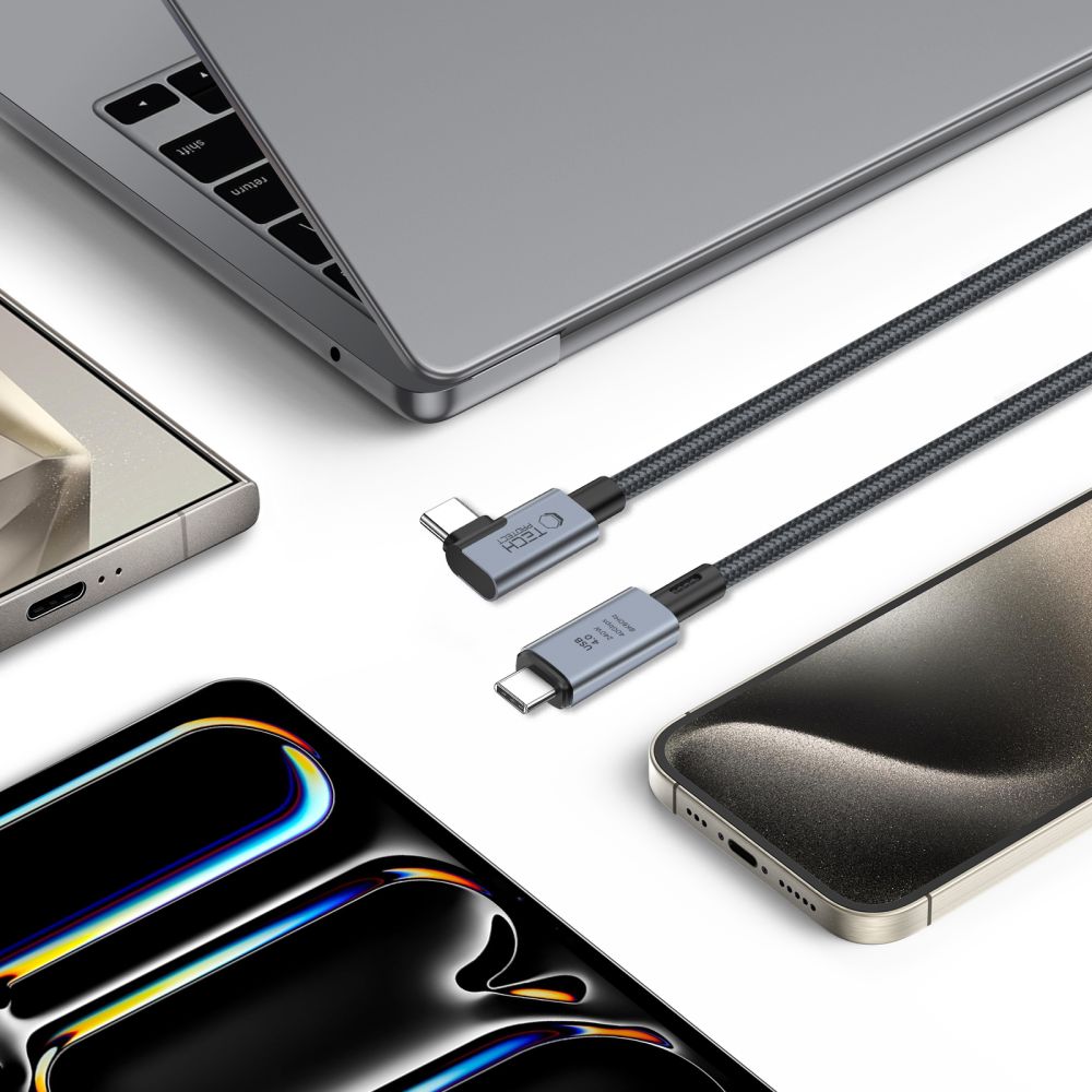 Kabl za Prenos Podataka i Punjenje USB-C - USB-C Tech-Protect Ultraboost Max L, 240W, 1.5m, Sivi