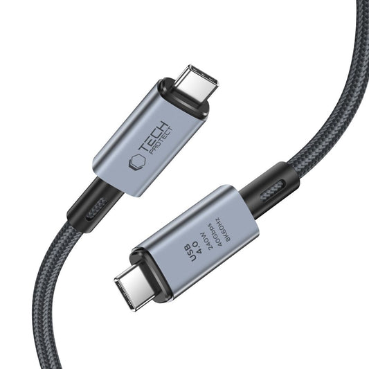USB-C Data and Charging Cable - USB-C Tech-Protect Ultraboost Max, 240W, 2m, Grey 