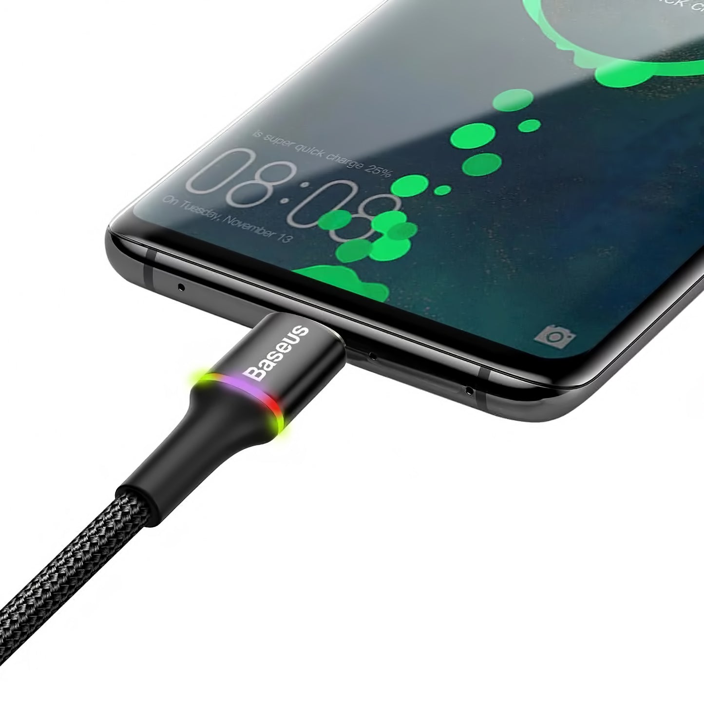 Kabel za Prijenos Podataka i Punjenje USB-A - USB-C Baseus Halo, 18W, 3m, Crni
