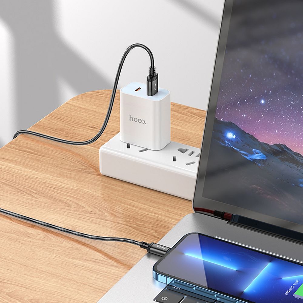 Kabl za podatke i punjenje USB-A - Lightning HOCO X89, 18W, 2m, Crni