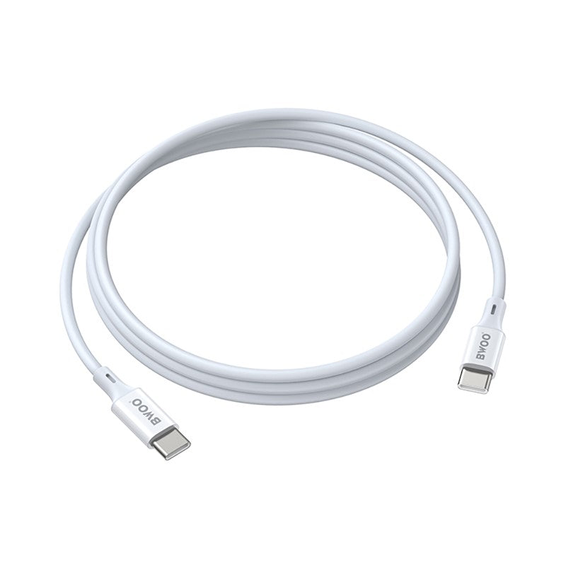 Kabl za podatke i punjenje USB-C - USB-C BWOO X282, 60W, 1m, Bela