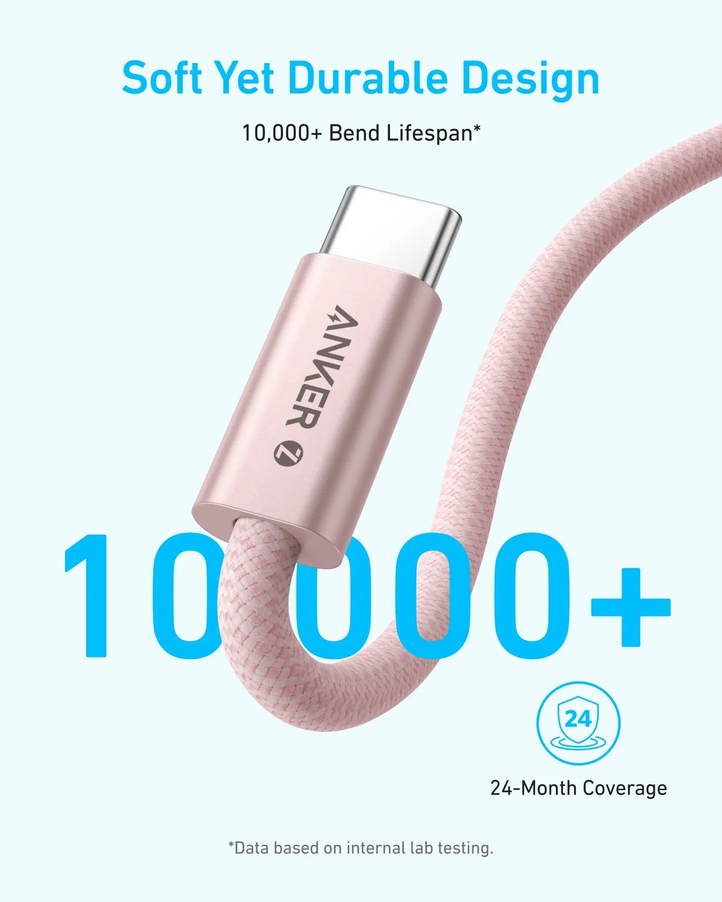 Kabl za prenos podataka i punjenje USB-C - USB-C Anker Zolo, 240W, 1m, Crni A8060H11