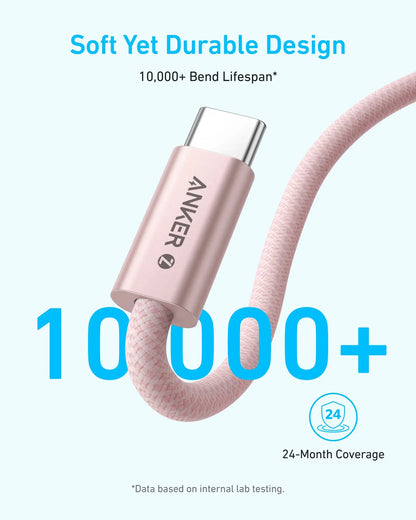 Kabl za prenos podataka i punjenje USB-C - USB-C Anker Zolo, 240W, 1m, Crni A8060H11