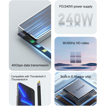 Kabl za prenos podataka i punjenje USB-C - USB-C OEM Angled 8K Video Version 3, 240W, 0.15m, Crni