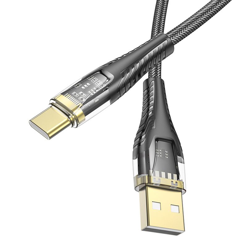 Kabl za Prenos Podataka i Punjenje USB-A - USB-C HOCO U121, 18W, 1.2m, Crni