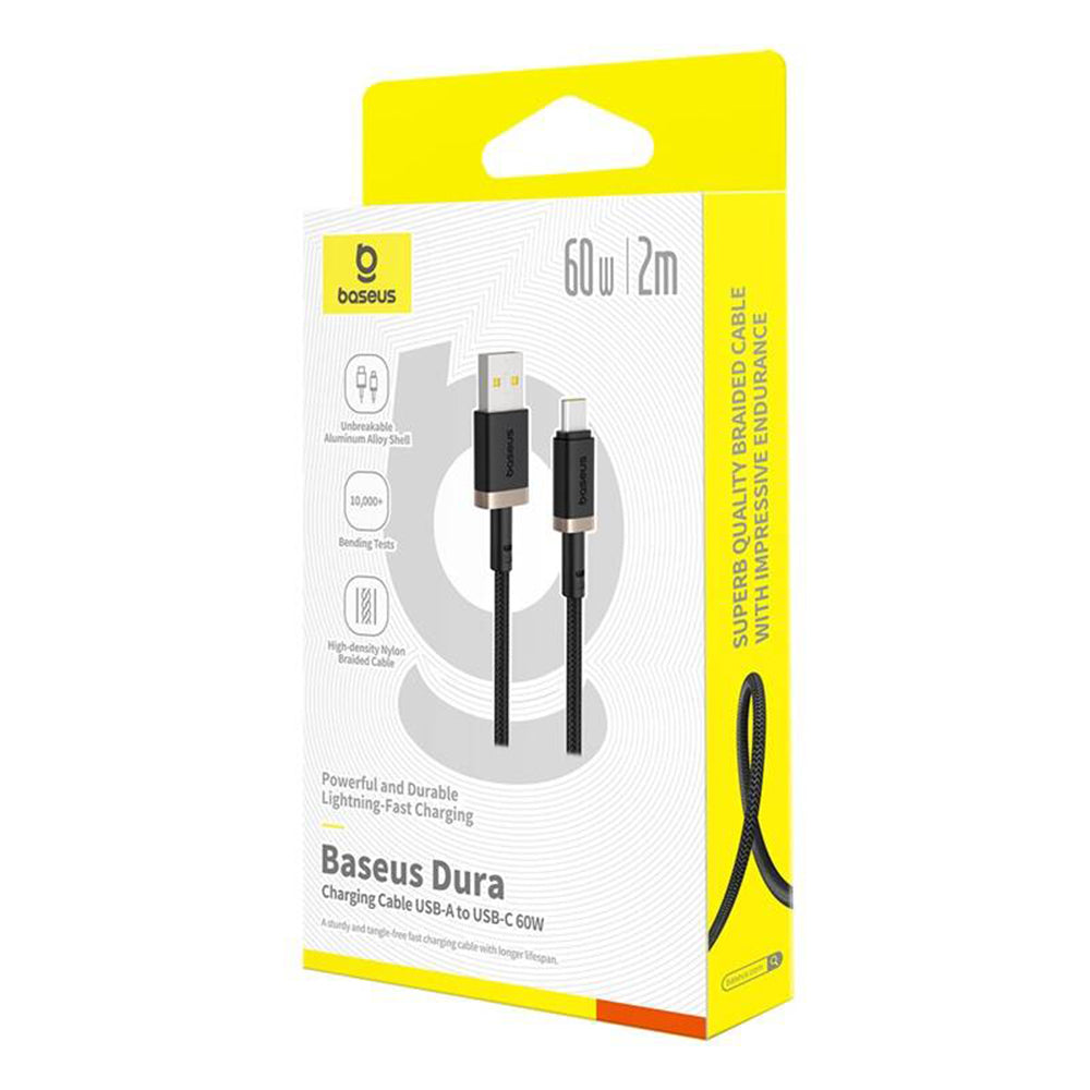 Kabl za podatke i punjenje USB-A - USB-C Baseus Dura Series, 60W, 2m, Zlatni P10377802U01-02