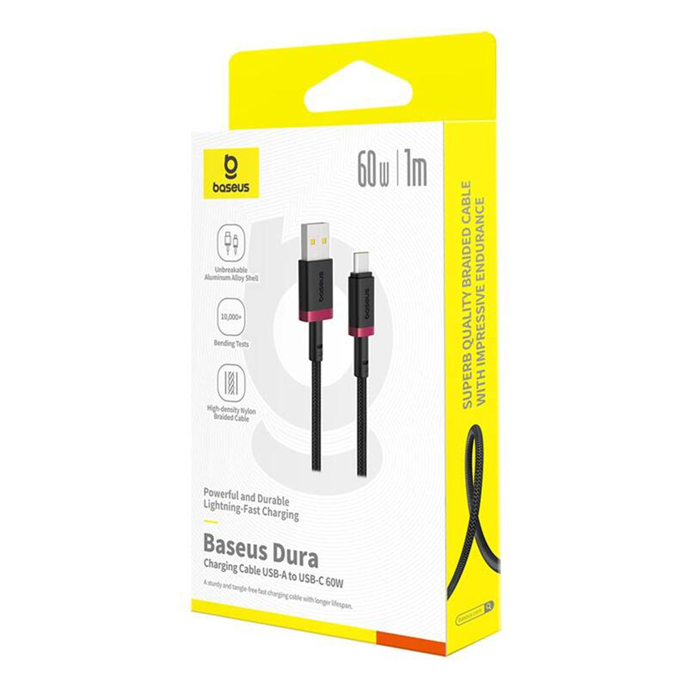 Kabl za podatke i punjenje USB-A - USB-C Baseus Dura Series, 60W, 2m, Crveni P10377802U01-03