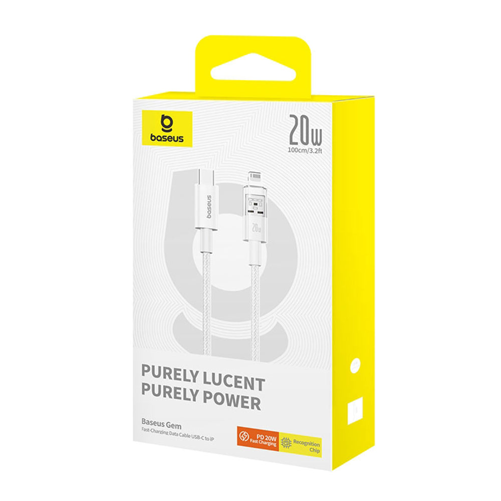Kabl za prenos podataka i punjenje USB-C - Lightning Baseus Gem, 20W, 1m, Beli P10373001211-00