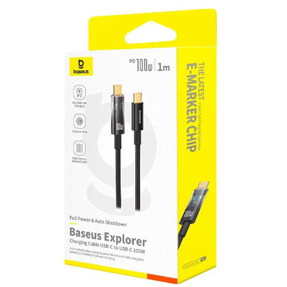 Kabl za Prenos Podataka i Punjenje USB-C - USB-C Baseus Explorer, 100W, 1m, Crni P10319703111-00