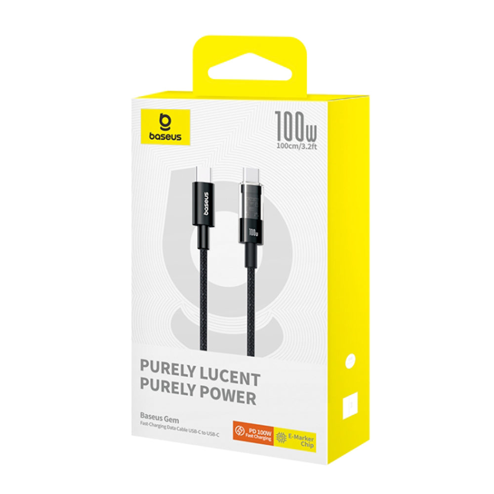 Kabl za prenos podataka i punjenje USB-C - USB-C Baseus Gem, 100W, 1m, Crni P10373000111-00