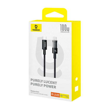 Kabl za prenos podataka i punjenje USB-C - USB-C Baseus Gem, 100W, 1m, Crni P10373000111-00
