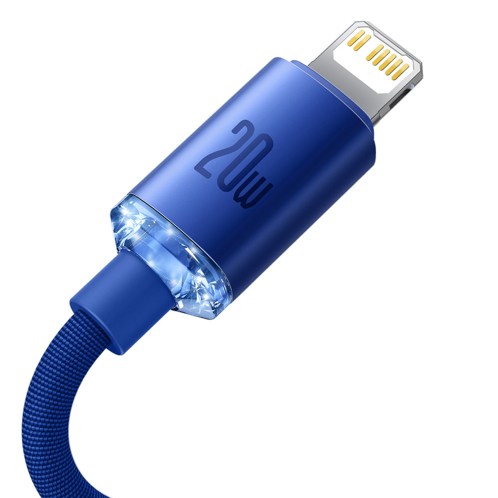 Kabl za prenos podataka i punjenje USB-C - Lightning Baseus Crystal Shine Series, 20W, 1.2m, Plavi CAJY000203