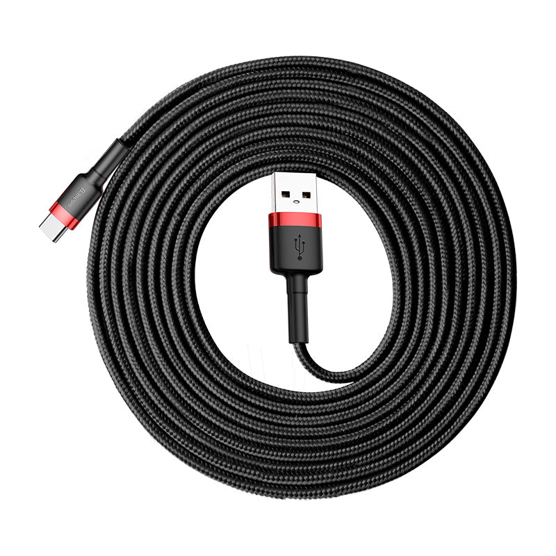 Kabl za podatke i punjenje USB-A - USB-C Baseus Cafule, 18W, 3m, Crveni CATKLF-U91