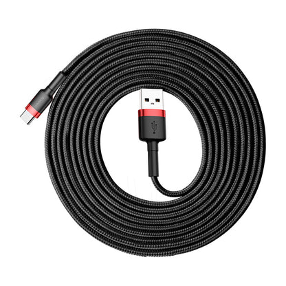 Kabl za podatke i punjenje USB-A - USB-C Baseus Cafule, 18W, 3m, Crveni CATKLF-U91