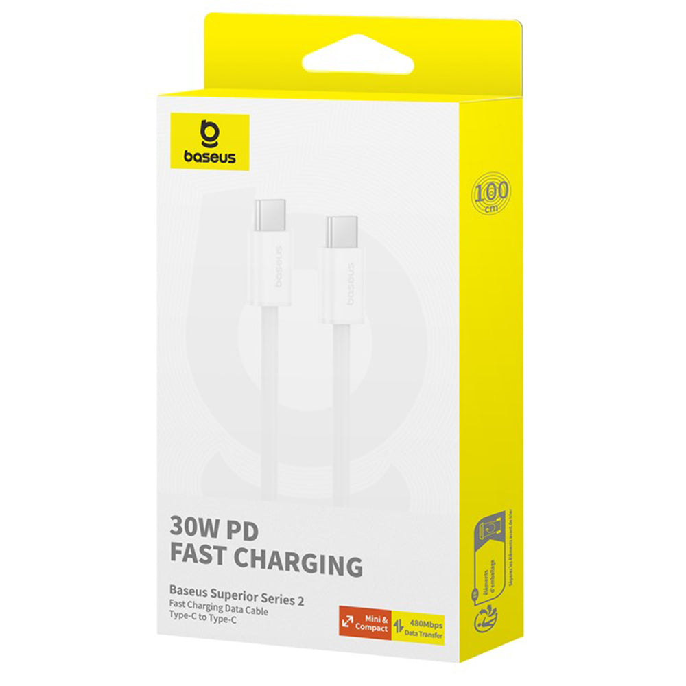 Kabl za Podatke i Punjenje USB-C - USB-C Baseus Superior Series 2, 30W, 2m, Beli P10365200211-01