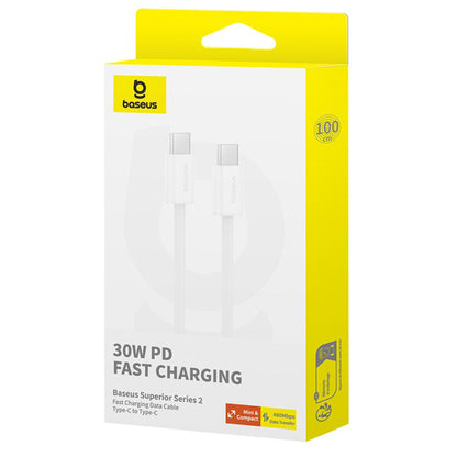 Kabl za Podatke i Punjenje USB-C - USB-C Baseus Superior Series 2, 30W, 2m, Beli P10365200211-01