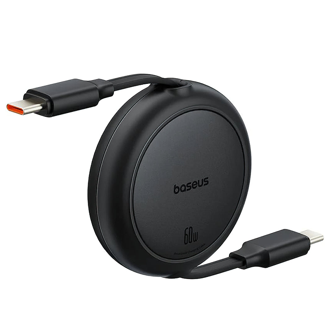Kabl za podatke i punjenje USB-C - USB-C Baseus Free2Pull Mini Retractable, 60W, 1m, Crni P10364500111-01