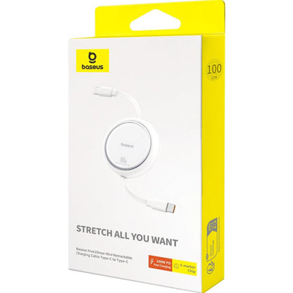 Kabl za prenos podataka i punjenje USB-C - USB-C Baseus Free2Draw Mini Retractable, 100W, 1m, Beli P10364500211-00