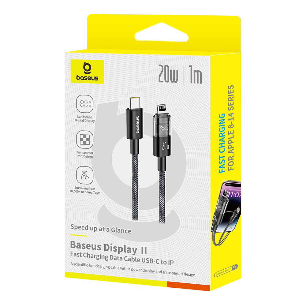 Kabl za podatke i punjenje USB-C - Lightning Baseus Display 2, 20W, 2m, Crni P10382703121-01