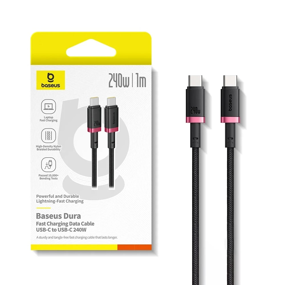 Kabl za prenos podataka i punjenje USB-C - USB-C Baseus Dura Series, 240W, 1m, Crveni P10377803U03-01