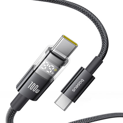 Kabl za prenos podataka i punjenje USB-C - USB-C Baseus Display 2, 100W, 1m, Crni P10382702121-00