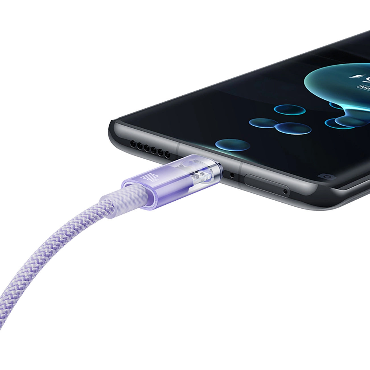 Kabl za prenos podataka i punjenje USB-A - USB-C Baseus Explorer, 100W, 1m, Ljubičasti CATS010405