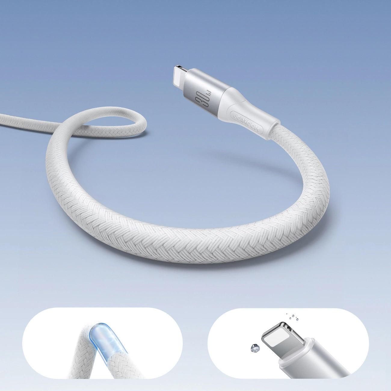 Kabl za podatke i punjenje USB-C - Lightning Joyroom S-A28 Flash, 30W, 2m, Bela
