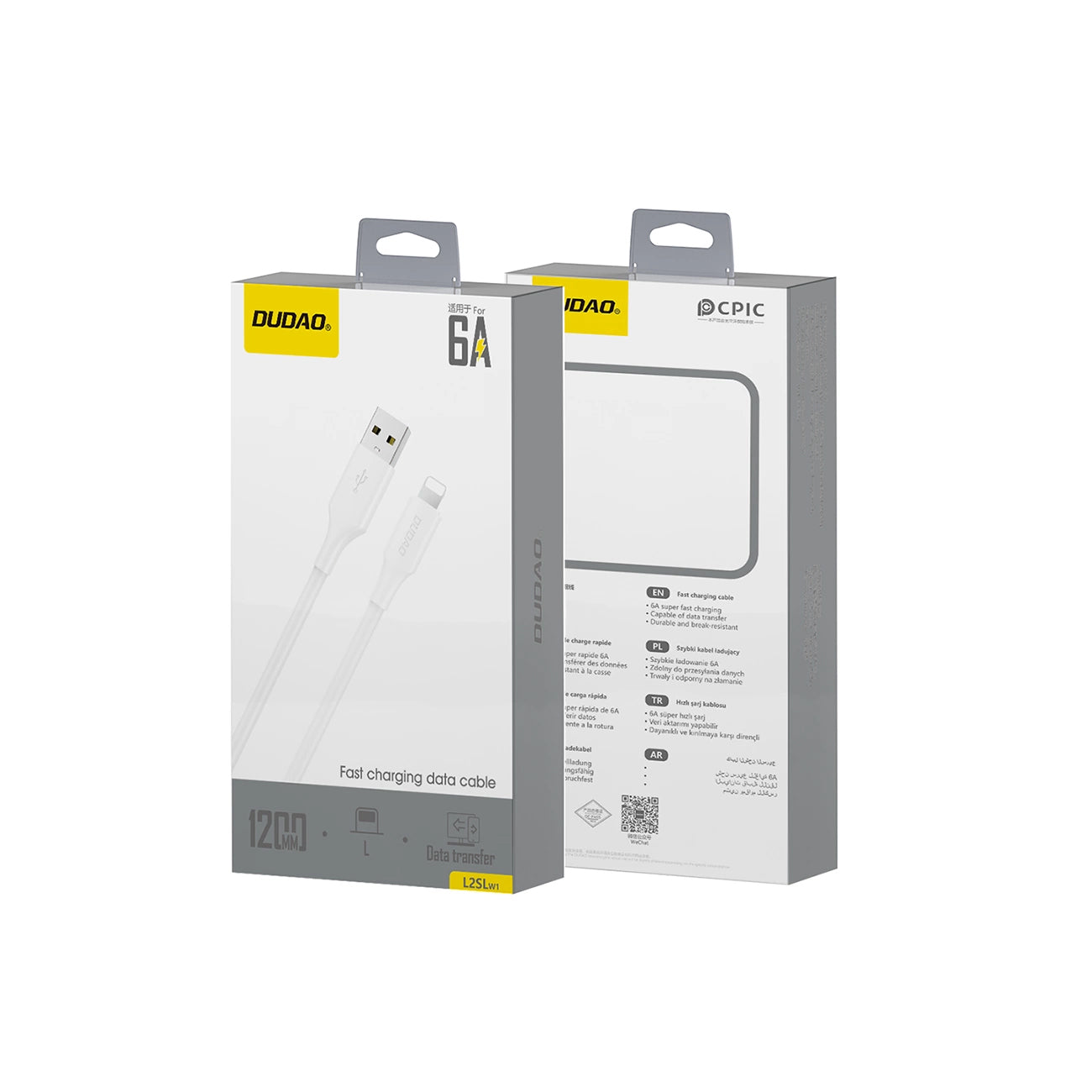 Kabl za podatke i punjenje USB-A - Lightning Dudao L2sL, 30W, 1.2m, Beli