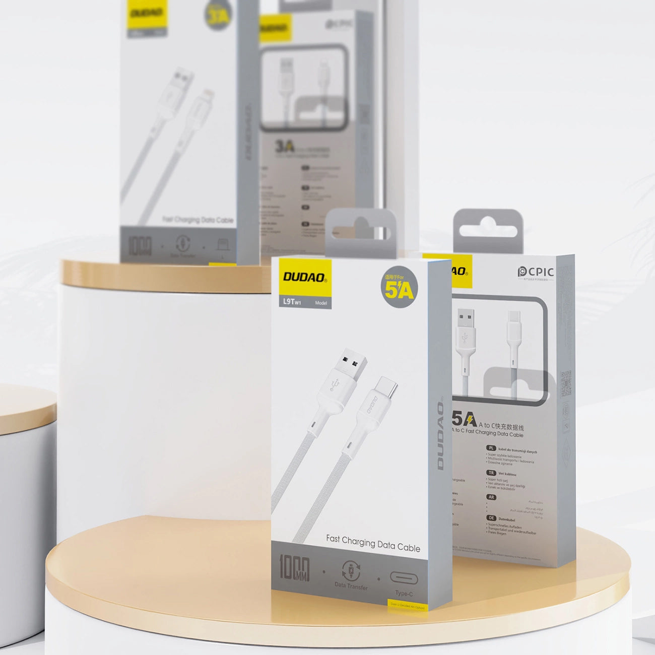 Kabl za podatke i punjenje USB-A - USB-C Dudao L9T, 100W, 1m, Beli