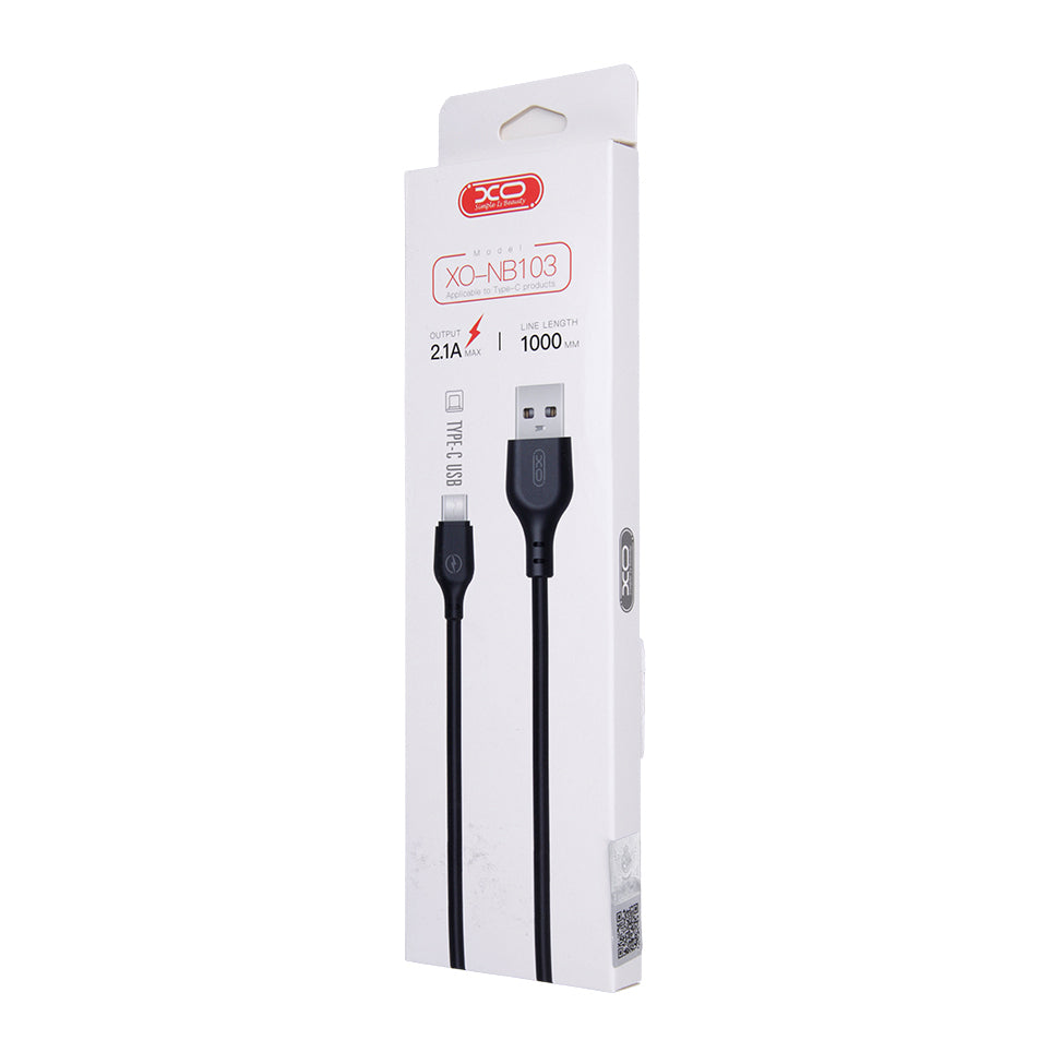 Kabl za podatke i punjenje USB-A - USB-C XO Design NB103, 18W, 1m, Crni