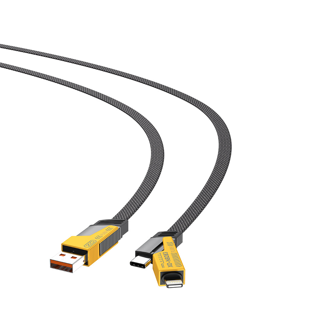 Kabl za podatke i punjenje USB-A / USB-C - Lightning / USB-C XO Design NB283, 60W, 1m, Sivi