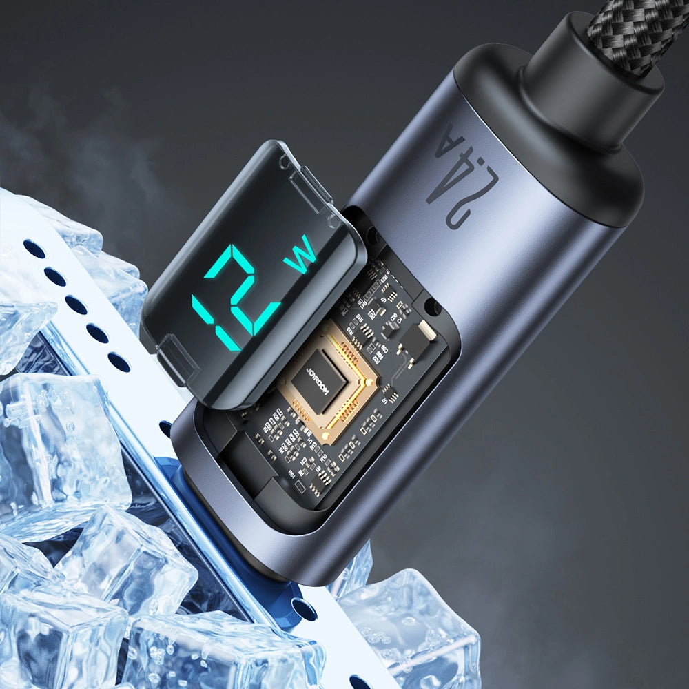 Kabl za prenos podataka i punjenje USB-A - Lightning Joyroom S-A16 Prism Display, 12W, 1.2m, Crni