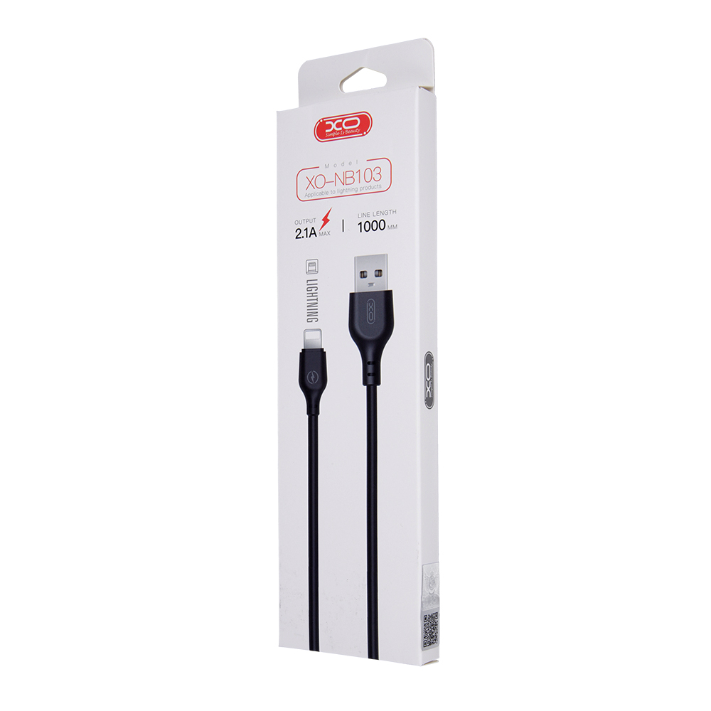 Kabl za podatke i punjenje USB-A - Lightning XO Design NB103, 18W, 1m, Crni