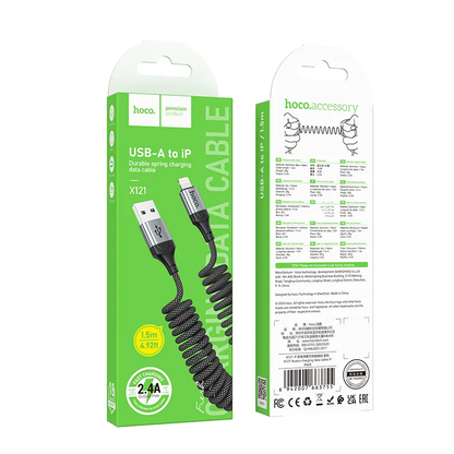 Kabl za podatke i punjenje USB-A - Lightning HOCO X121, 27W, 1.5m, Crni