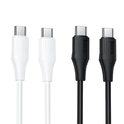 Kabl za prenos podataka i punjenje USB-C - USB-C HOCO X124, 60W, 1m, Bela