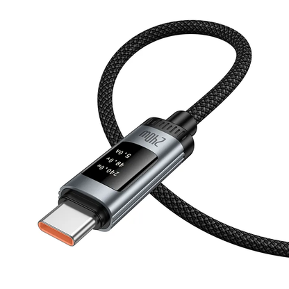 Kabl za podatke i punjenje USB-C - USB-C HOCO Display U148, 240W, 1.2m, Crni