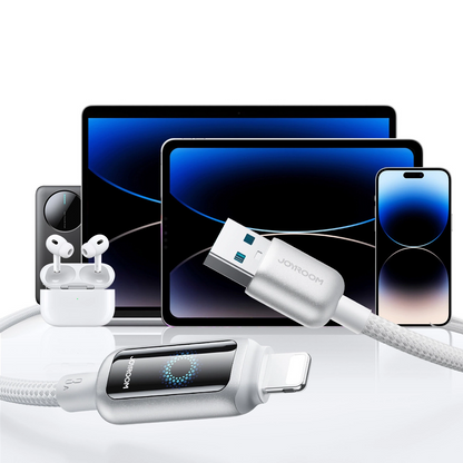 Kabl za prenos podataka i punjenje USB-A - Lightning Joyroom S-A55 StarFlight Display, 18W, 1.2m, Bela