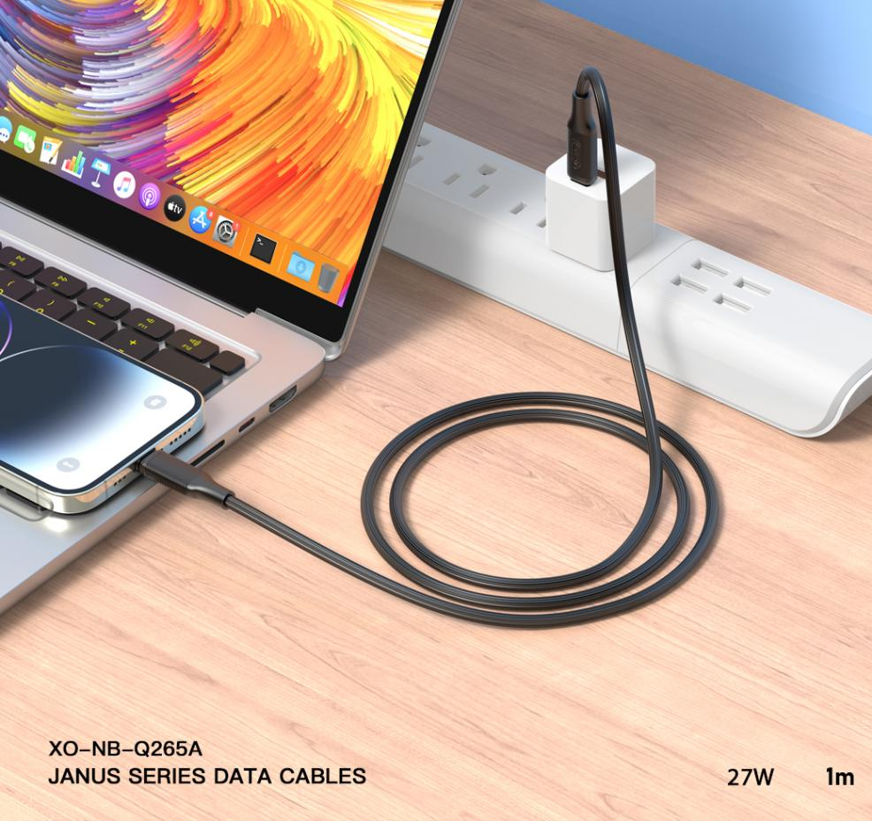 Kabl za podatke i punjenje USB-C - Lightning XO Design NB-Q265A, 27W, 1m, Crni