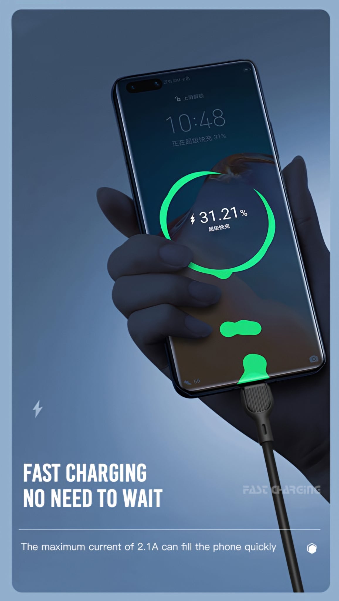 Kabl za podatke i punjenje USB-A - USB-C XO Design NB200, 10W, 1m, Crni