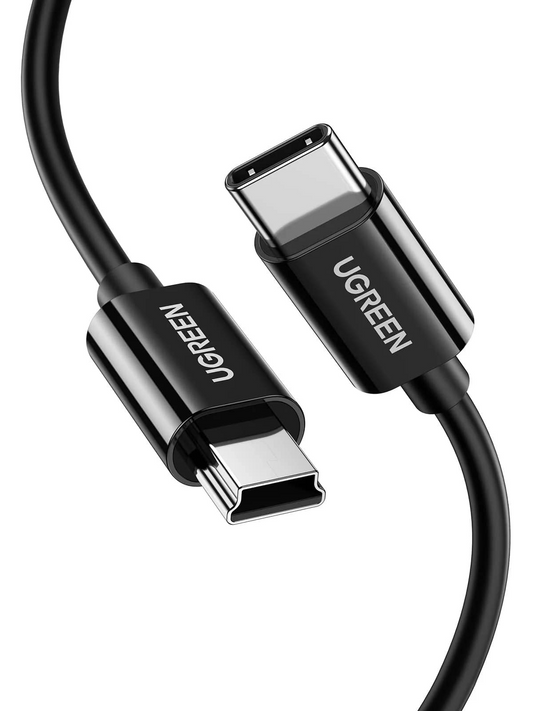 Kabl za podatke i punjenje USB-C - miniUSB UGREEN US242, 18W, 1m, Crni