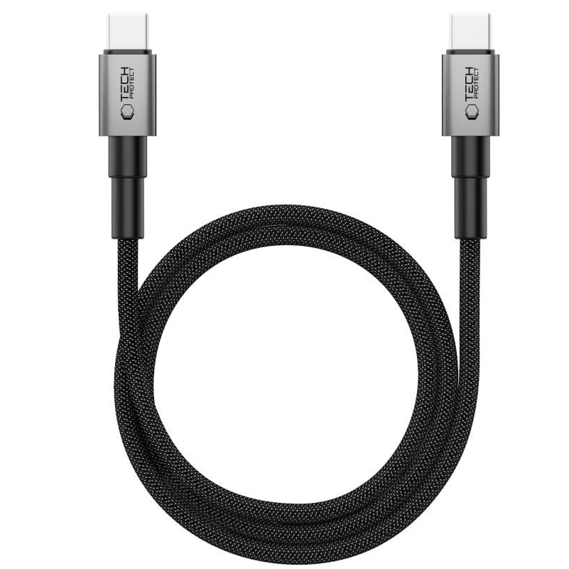 Kabl za podatke i punjenje USB-C - USB-C Tech-Protect Ultraboost DNA MagTwist, 100W, 2m, Sivi