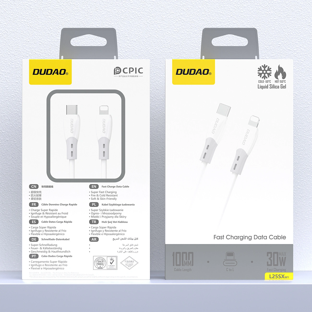 Kabl za Podatke i Punjenje USB-C - Lightning Dudao L25SX, 30W, 1m, Bela