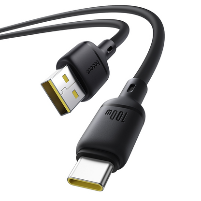 Kabl za podatke i punjenje USB-A - USB-C Baseus Silky, 100W, 1m, Crni P10377703113-00