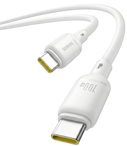 Kabl za podatke i punjenje USB-C - USB-C Baseus Silky, 100W, 1m, Beli P10377704213-00