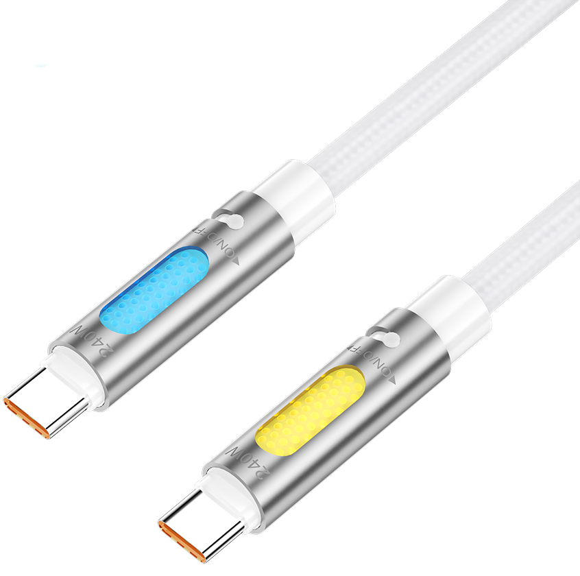 USB-C - USB-C BWOO X325C-C Led kabl za prenos podataka i punjenje, 240W, 1.2m, Bela