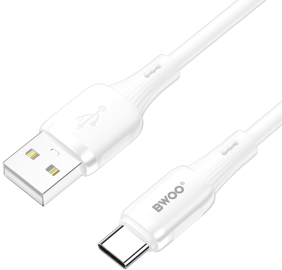 Kabl za prenos podataka i punjenje USB-A - USB-C BWOO X329C, 18W, 1m, Bela