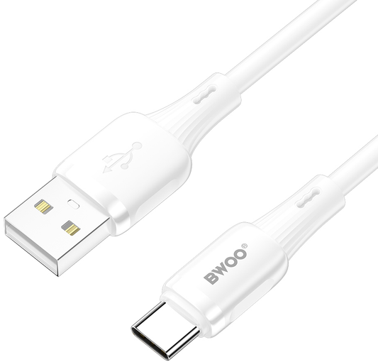 Kabl za prenos podataka i punjenje USB-A - USB-C BWOO X329C, 18W, 1m, Bela